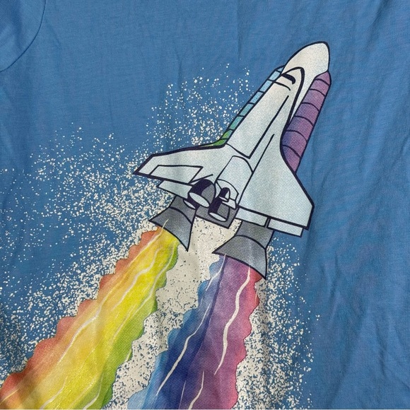 Lands' End Blue Space Shuttle Long Sleeve T-Shirt Girls Size L - Picture 5 of 5